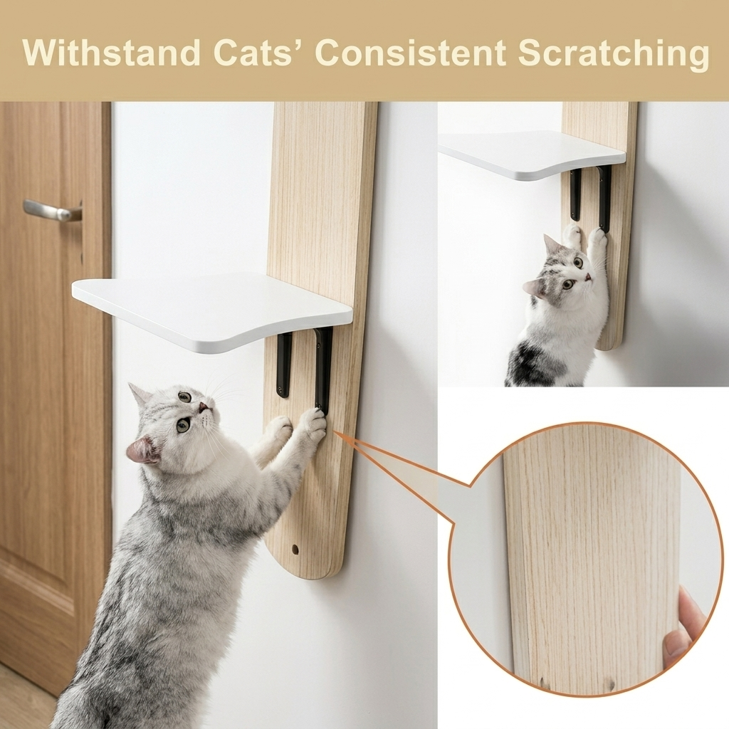 Natural Wood Over-door Cat Tree