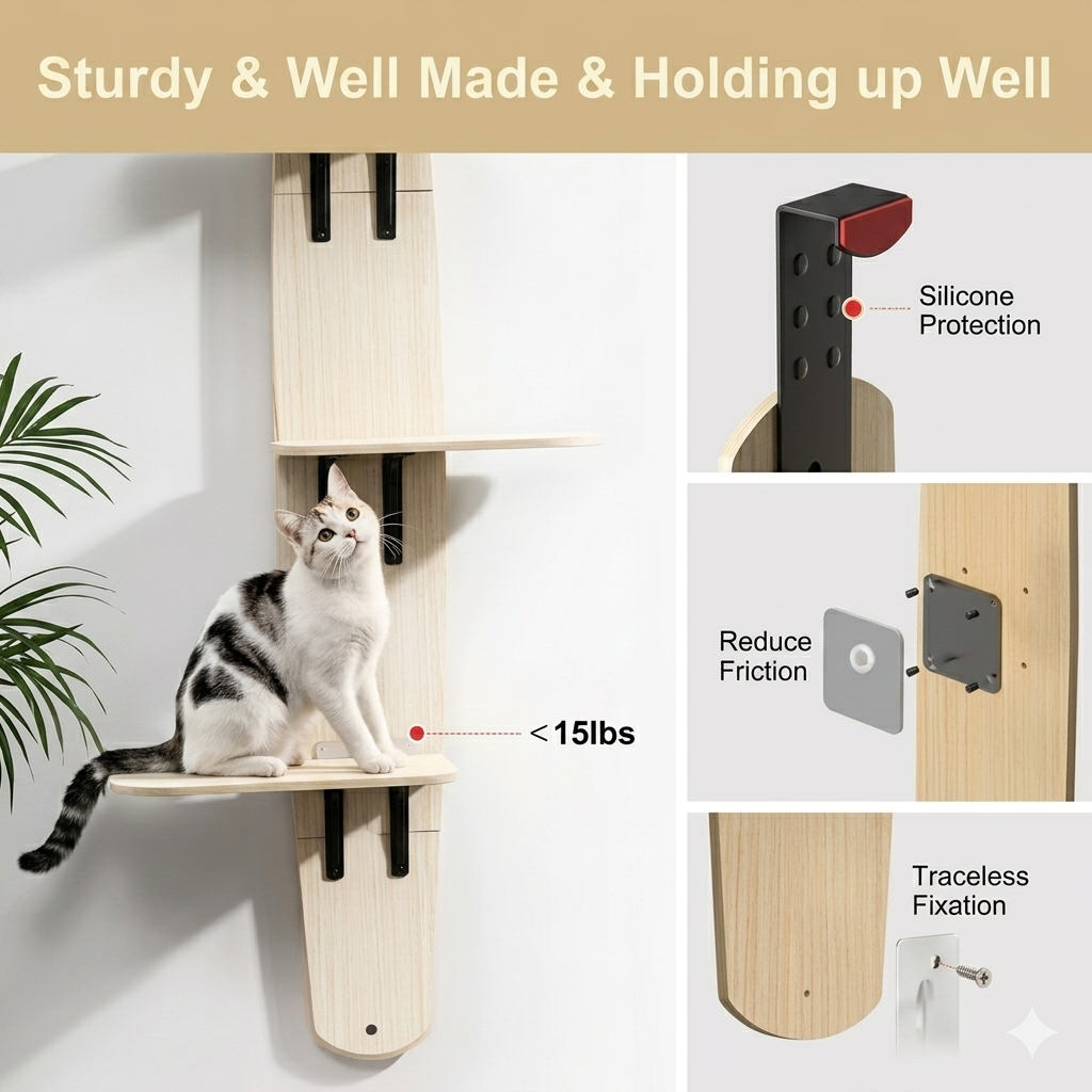 Natural Wood Over-door Cat Tree
