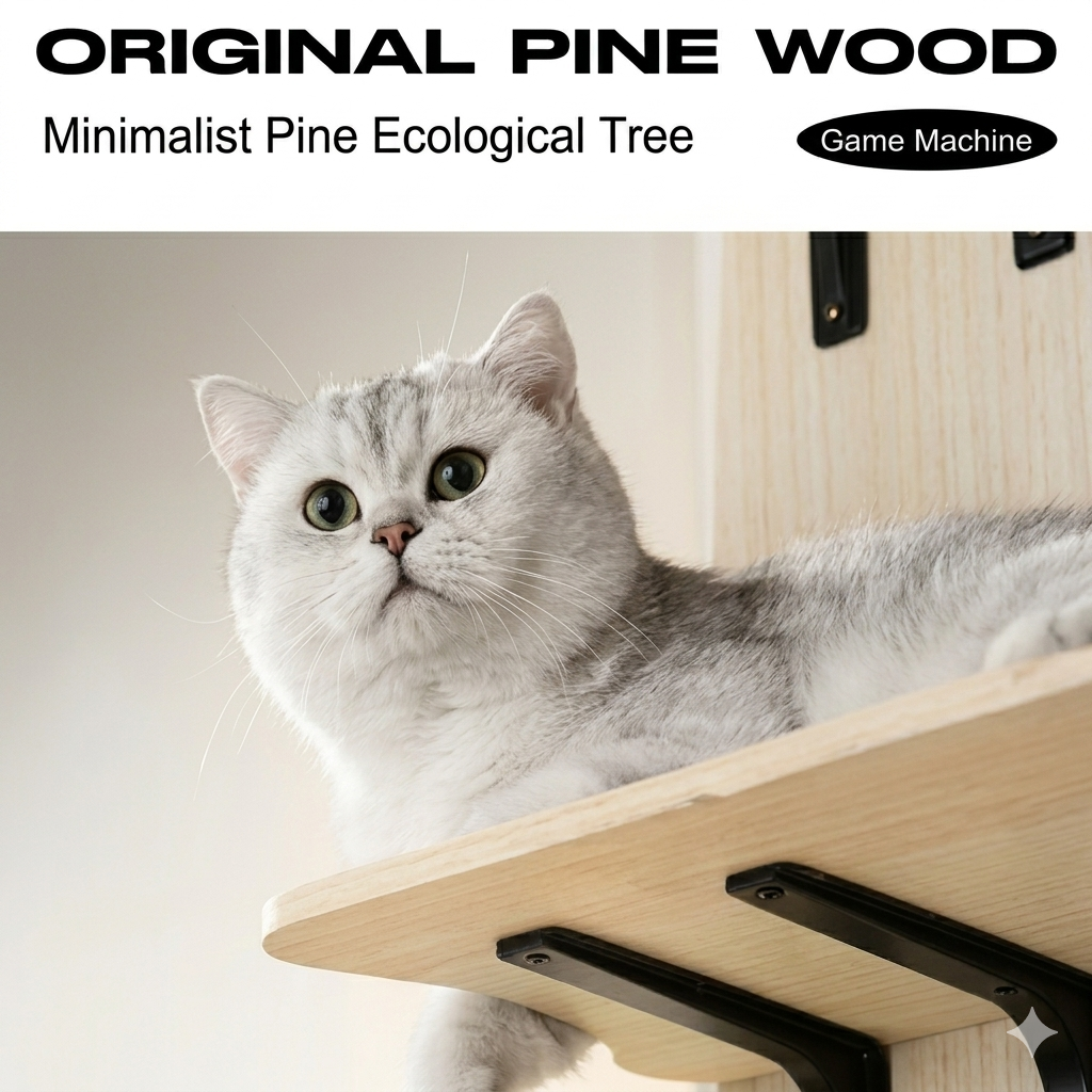 Natural Wood Over-door Cat Tree